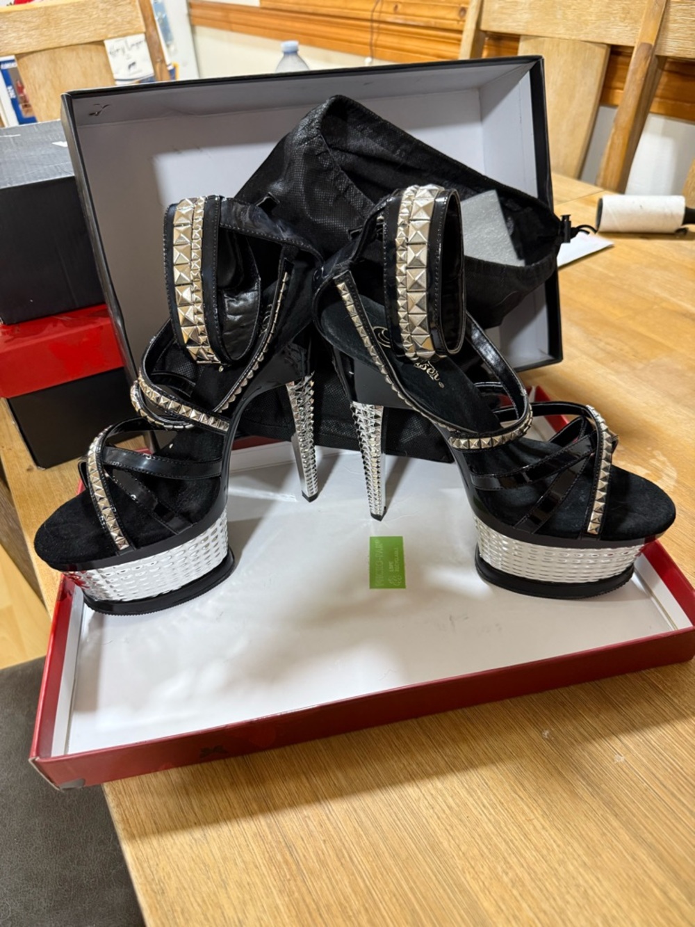 Pleaser Studded Heels Sz 9